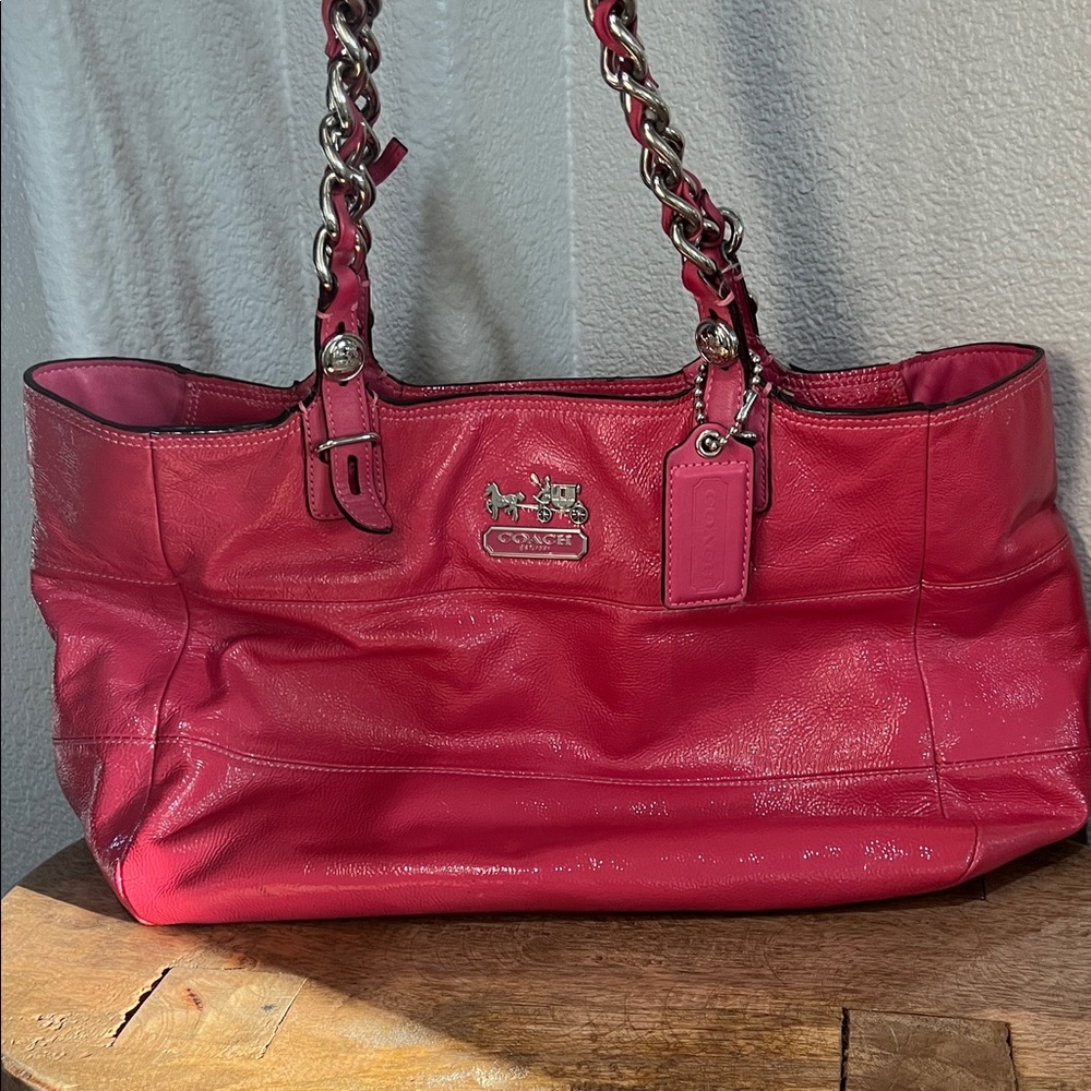 Coach Fuchsia Pink Patent Leather Bag